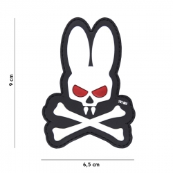 Embleem 3D PVC Skull bunny white
