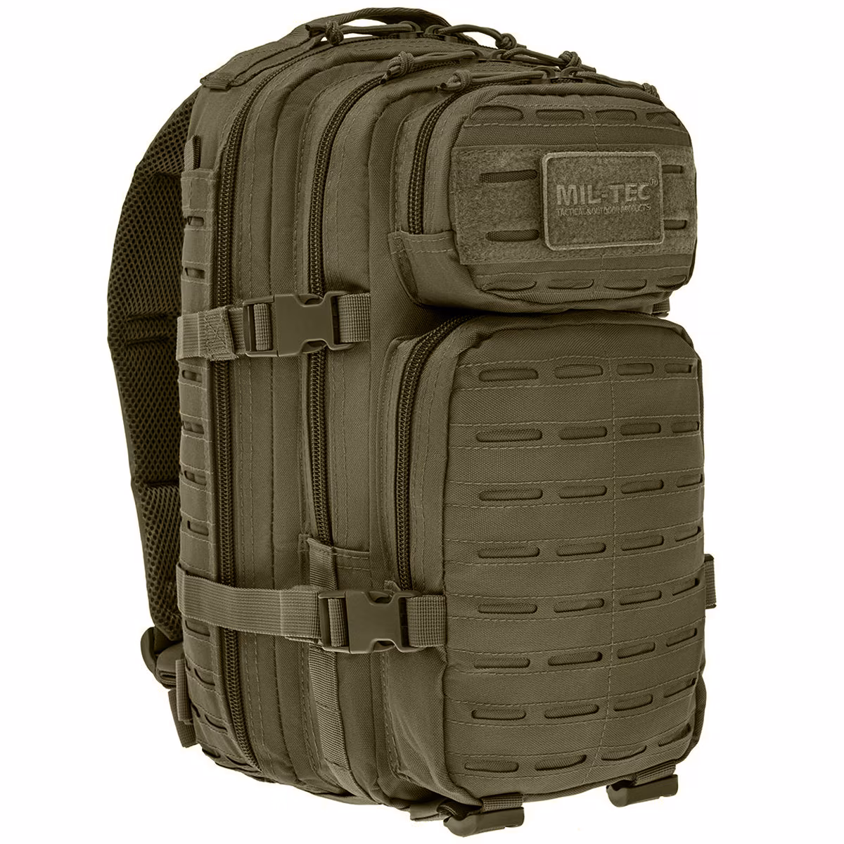 68157_mil-tec-assault-pack-laser-cut-backpack-small-20-l-olive-405169 MIL-TEC US Assault Laser Cut 20L seljakott, Olive – Pilt 1