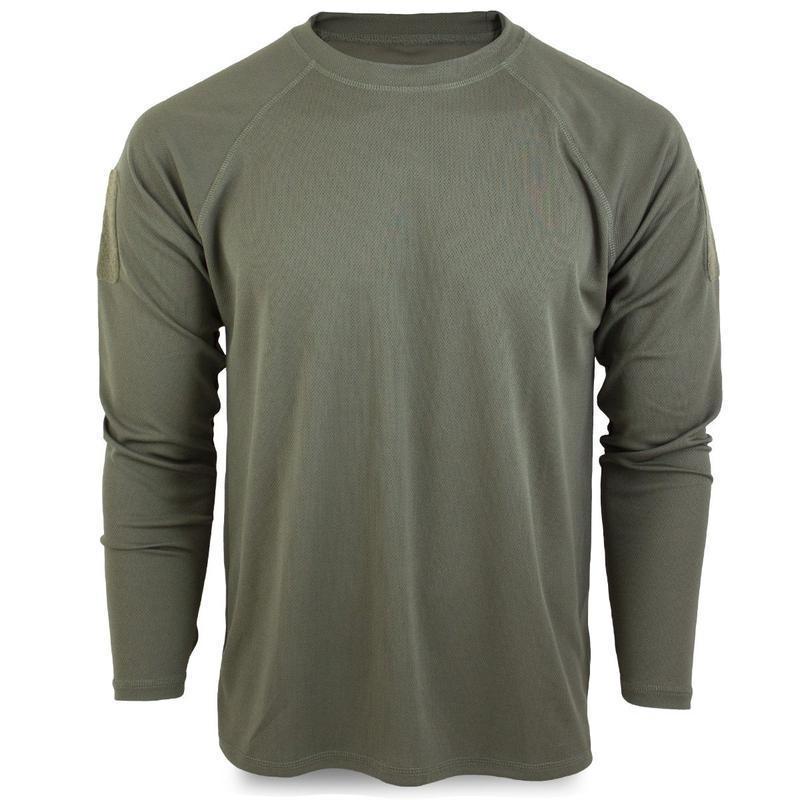 T-shirt-manches-longues-Mil-Tec-Tactic-Quickdry-polyester-respirant-avec-boucles-påsar MIL-TEC Taktikaline QUICKDRY pikakäistega särk, olive – Bild 1