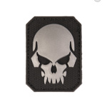 Must PVC 3D tunnussilt kolju sümboliga väike, takjapaelaga