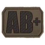 3D veregrupi AB+ tunnussilt , olive