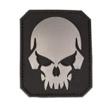 Must PVC 3D tunnussilt kolju sümboliga, takjapaelaga