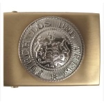 WÜRTTEMBERG rihma pannal "Furchtlos und trew" , messing (Repro)