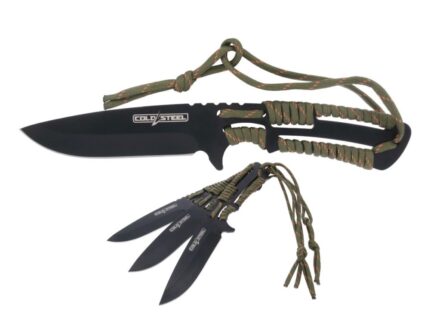 Cold Steel viskenoad 9" parakordnoaga ja tupega 3 tk