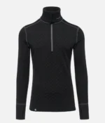 Thermowave  Meeste Merino Xtreme Termosärk Kõrge Kaelusega 1/2 Tõmblukuga, must